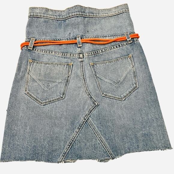 Hudson Women's Sloane Skirt Distressed In Light Blue Size 24 - Picture 7 of 15
